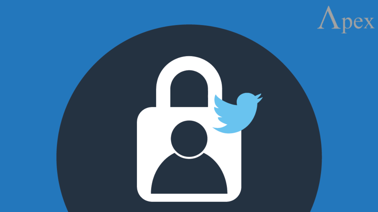 Private Twitter account symbol Lock icon with Twitter logo symbolizing a private account.
